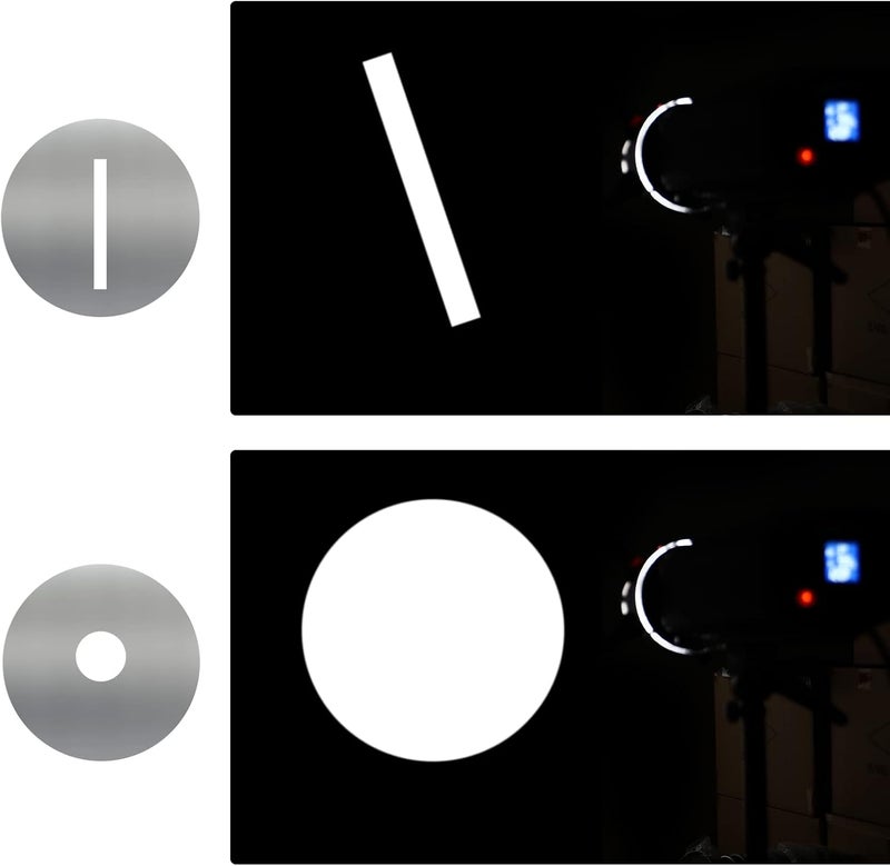 soonpho 12-Pcs Round GOBO Kit, 66mm Metal Plate with Different Patterns Works with Spotlight Attachment and OT1 Pro II III Optical Snoot to Create Different Lighting Effects - Image 4